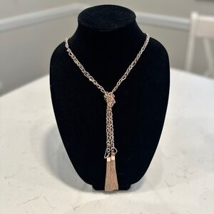 GUESS Two-Tone Gold Tassel Necklace